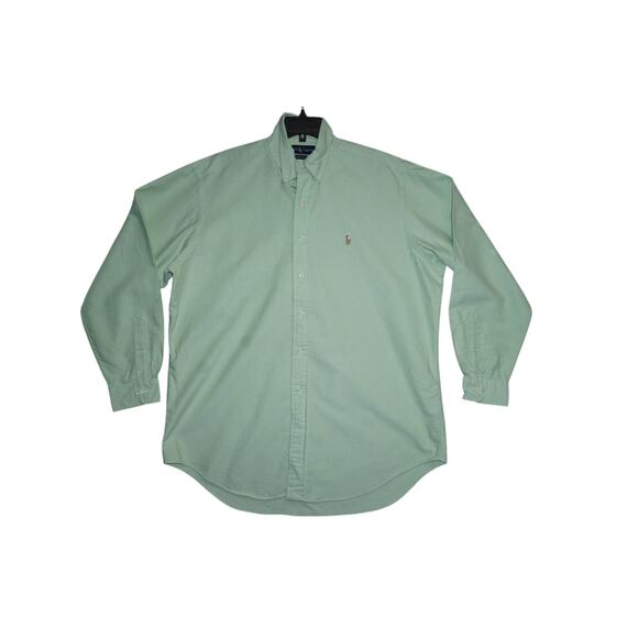 Ralph Lauren Polo Yarmouth Button-Down Shirt Green Long Sleeve Men’s 16.5 34/35 - Picture 1 of 5
